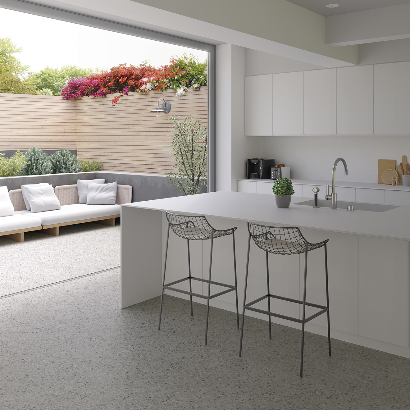 Terrazzo Argento Exteriors Pressed Porcelain Panels