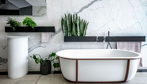 In Out basin, Insegna mirror, Sen taps and accessories, Cuna bath and Maximum Statuario porcelain.jpg