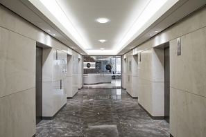 Grigio Imperiale Polished floor and Rocca Bianca Polished walls. Angel Place, Sydney.jpg