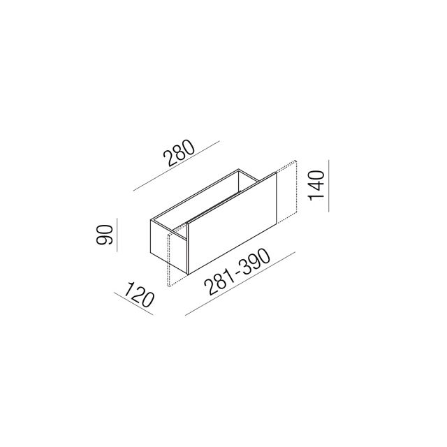 Sen Shelf 280mm or double toilet roll holder with front element made to measure - ASEN0917NS