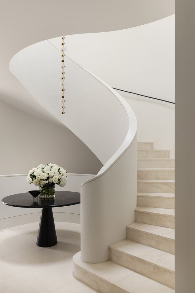Paul Conrad Architects, Conrad Residence featuring Artedomus Crema Lyra limestone, Artedomus Paonazzo marble