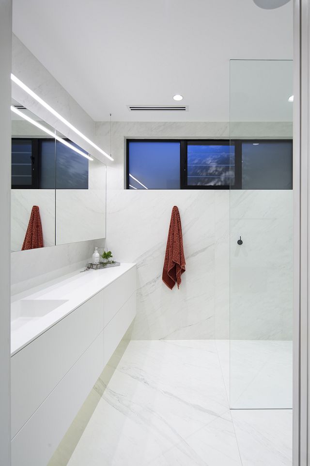  MAXIMUM Michelangelo Matt bathroom floors and walls. Project by Sketch Building Design.