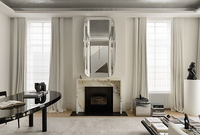 Paul Conrad Architects, Conrad Residence featuring Artedomus Crema Lyra limestone, Artedomus Paonazzo marble