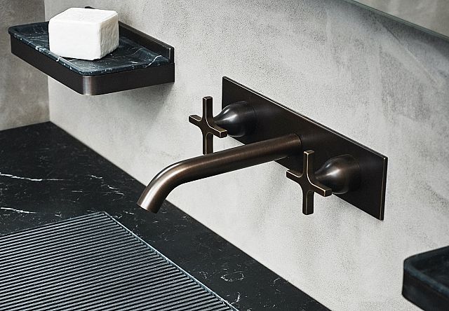 Memory Wall Mounted Dual Control Taps For Basins in Brushed Burnished Brass.jpg