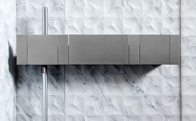 Sen ASEN0913 - Wall mounted hand-held shower with flexible hose & levers natural anodised aluminium.jpg.jpg