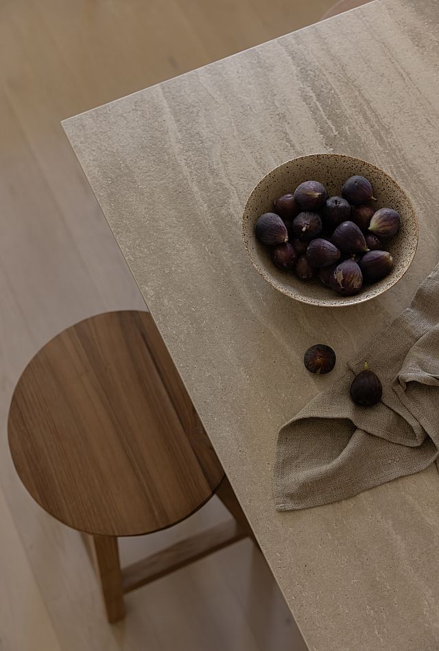 ​Artetech Pietra Avorio kitchen benchtop at Bishops Ave by Kate Lawrence Interiors​. Photography Nat​ Spada​