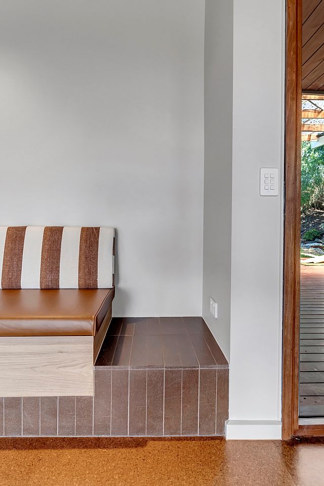 Arrotato Da Crudo Tobacco 280x70x15mm at Highton House. Project designed by Workshop by RA and built by BCT