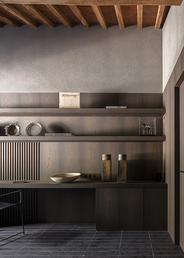 Terre Colorate handmade terracotta tiles at Casamorelli, Radda in Chianti, Italy. Design by Holzrausch Studio. Photography by Oliver Jaist. Note: Terre Colorate has had Geal colour enhancer applied