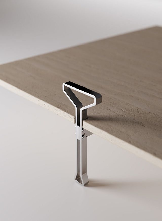 Agape Schwob Coffee Table in travertine designed by Angelo Mangiarotti and Bruno Morassutti