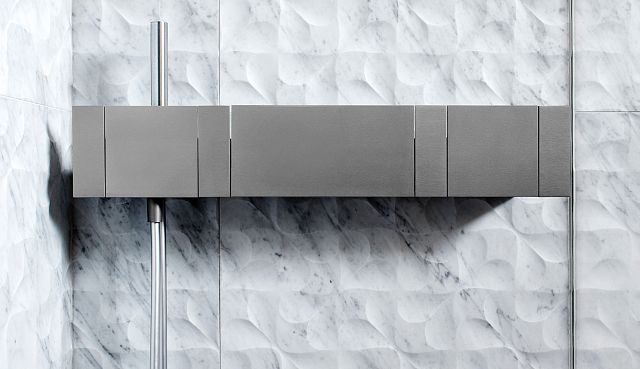 Sen ASEN0913 - Wall mounted hand-held shower with flexible hose & levers natural anodised aluminium.jpg.jpg