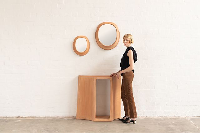 Jordan Fleming with New Volumes Élan Mirror Mini, Élan Mirror Midi and Élan Console .jpg