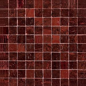 Vixel L.46 glass mosaic in deep red, for pools, bathrooms, walls and kitchen splashbacks, available from Artedomus