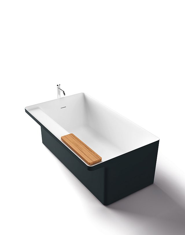 Agape Marsiglia bathtub in white/dark grey