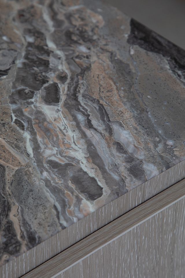 Opus honed marble on the kitchen benchtops and splashbacks.jpg