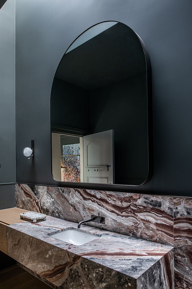 Opus Rosso Honed used as benchtop at Weeroona House by Neil Architecture and Simone Haag