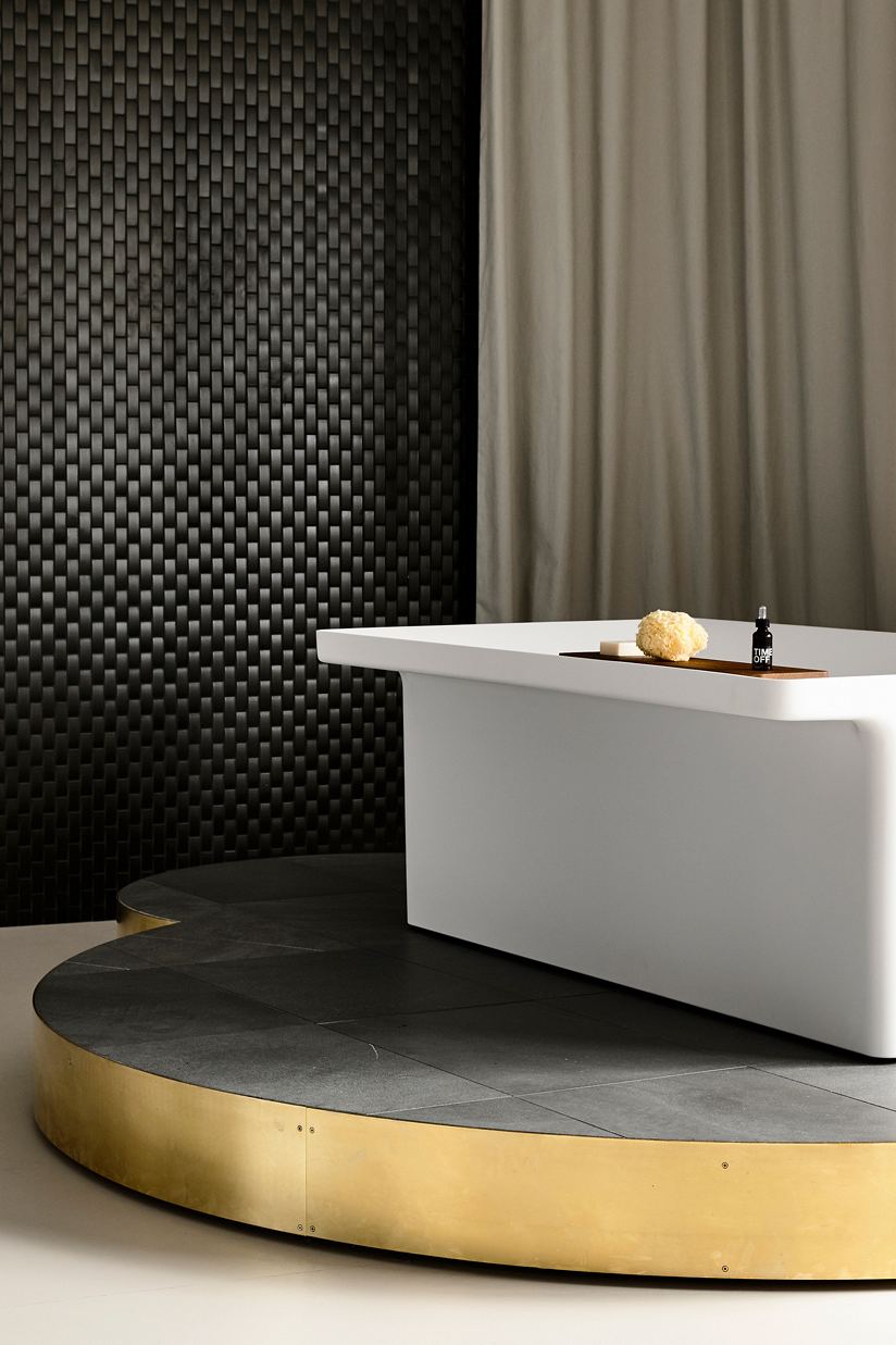 Agape Marsiglia bath with Sen tap, INAX Repeat Wave mosaic, Polardur stone plinth and MAXIMUM Saturn floor.jpg