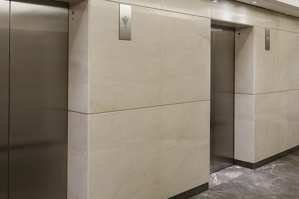 Grigio Imperiale Polished floor and Rocca Bianca Polished walls. Angel Place, Sydney.jpg